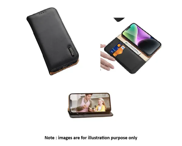 iPhone 16 Black Dux Hivo Leather Wallet Luxury Leather Wallet Case