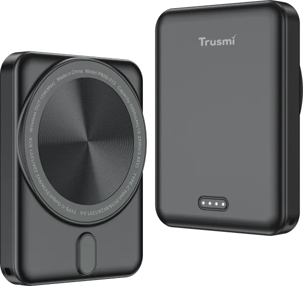 Trusmi PD20W MAGNATIC WIRELESS(15W ) POWER BANK 5000mAh Black PB08-011