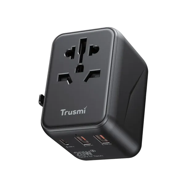 Trusmi Travel Charger / Travel Adapter 68W 3C2A Travel Charger with Cable Black CH18-02