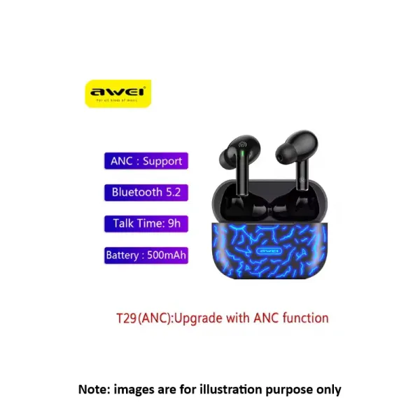 Wireless Earpods Pro AWEI T29 ANC Black