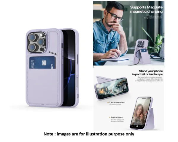 iPhone 16 Purple Dux Rafi 2 Card Holder Case With Magsafe