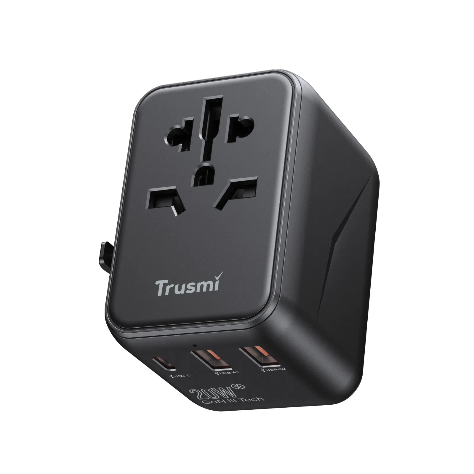 Trusmi Travel Charger / Travel Adapter 20W 1C2A UK/US/EU/AU/NZ Black
