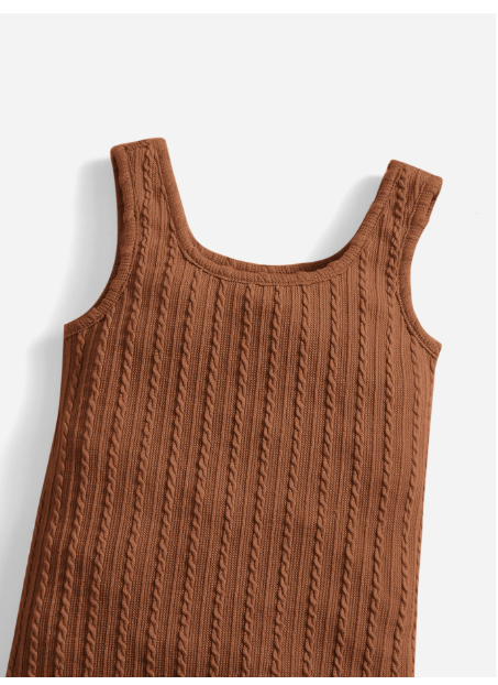 Baby Girl Textured Tank Dress & Mock Neck High Low Pullover Carousel 3