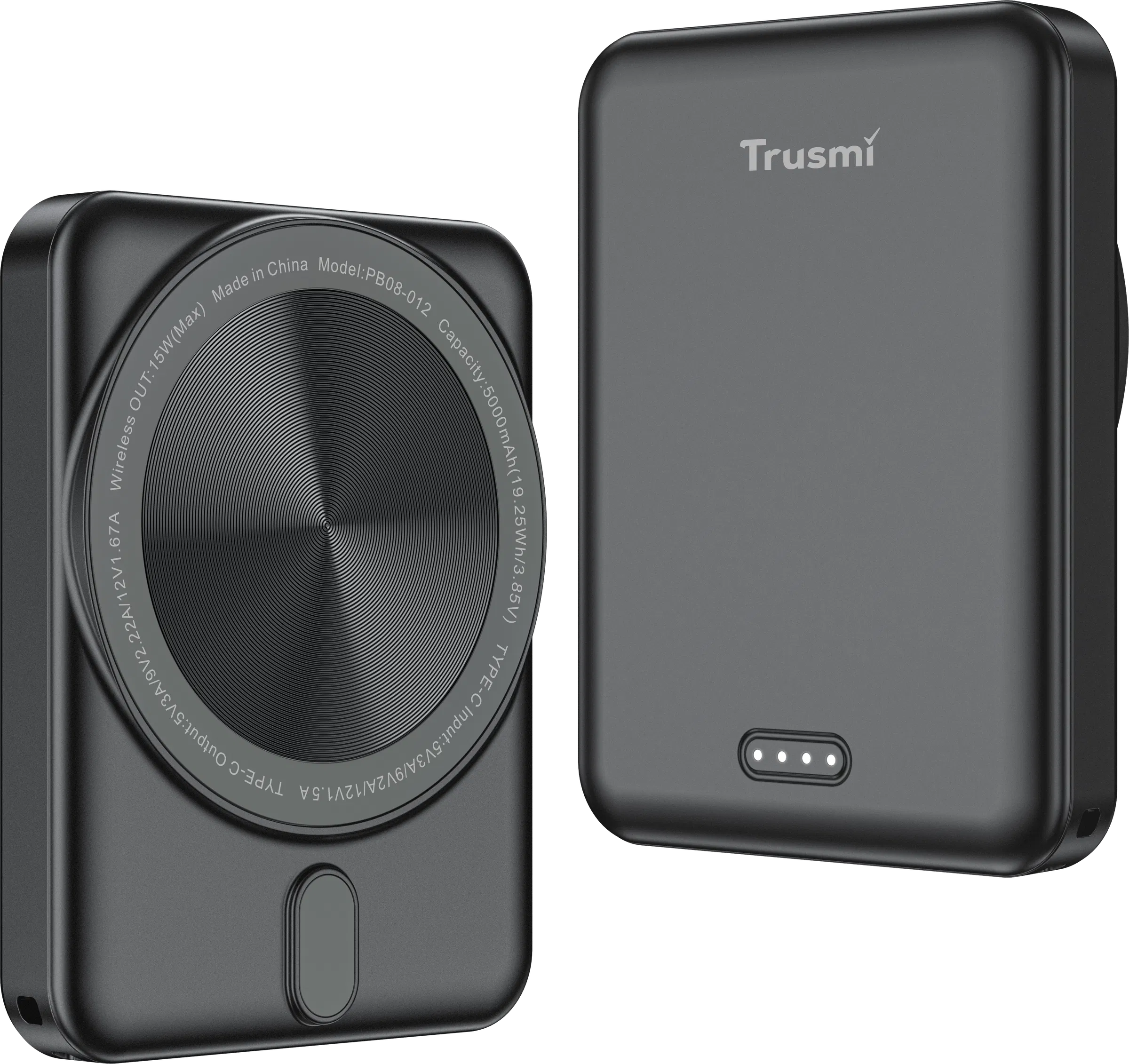 Trusmi PD20W MAGNATIC WIRELESS(15W ) POWER BANK 5000mAh Black PB08-011