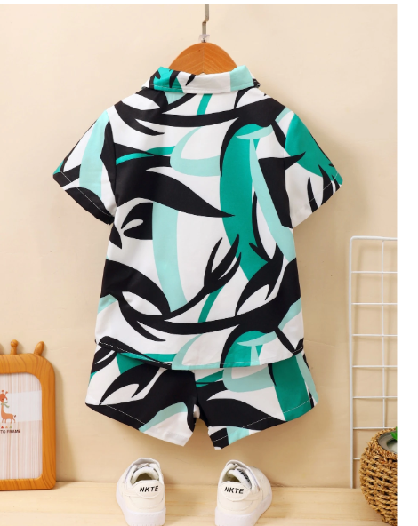 Toddler Boys Allover Print Shirt & Shorts Carousel 1