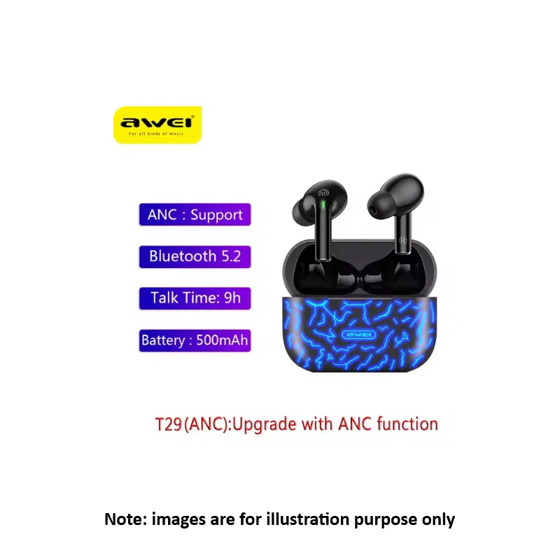 Wireless Earpods Pro AWEI T29 ANC Black