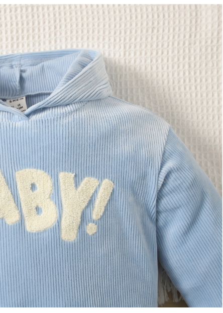 Baby Boy Letter Graphic Hoodie & Sweatpants Carousel 3