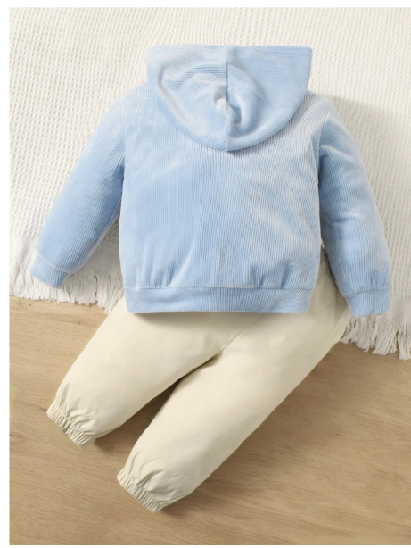 Baby Boy Letter Graphic Hoodie & Sweatpants Carousel 1