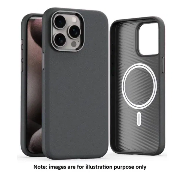 iPhone 16 Grey PU Leather Back Case With Magsafe