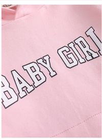 Toddler Girls Letter Graphic Kangaroo Pocket Hoodie With Sweatpants Carousel 2