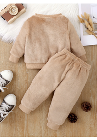 Baby Boy Bear Embroidery Teddy Sweatshirt & Pants Carousel 1