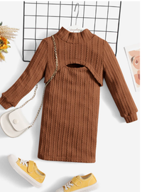  Baby Girl Textured Tank Dress & Mock Neck High Low Pullover Carousel 5