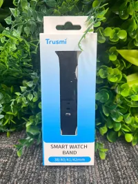 Trusmi Black Silicon Watch Band 38mm 40mm 41mm 42mm