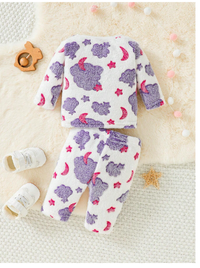 Baby Girl Cartoon Graphic Tee & Pants